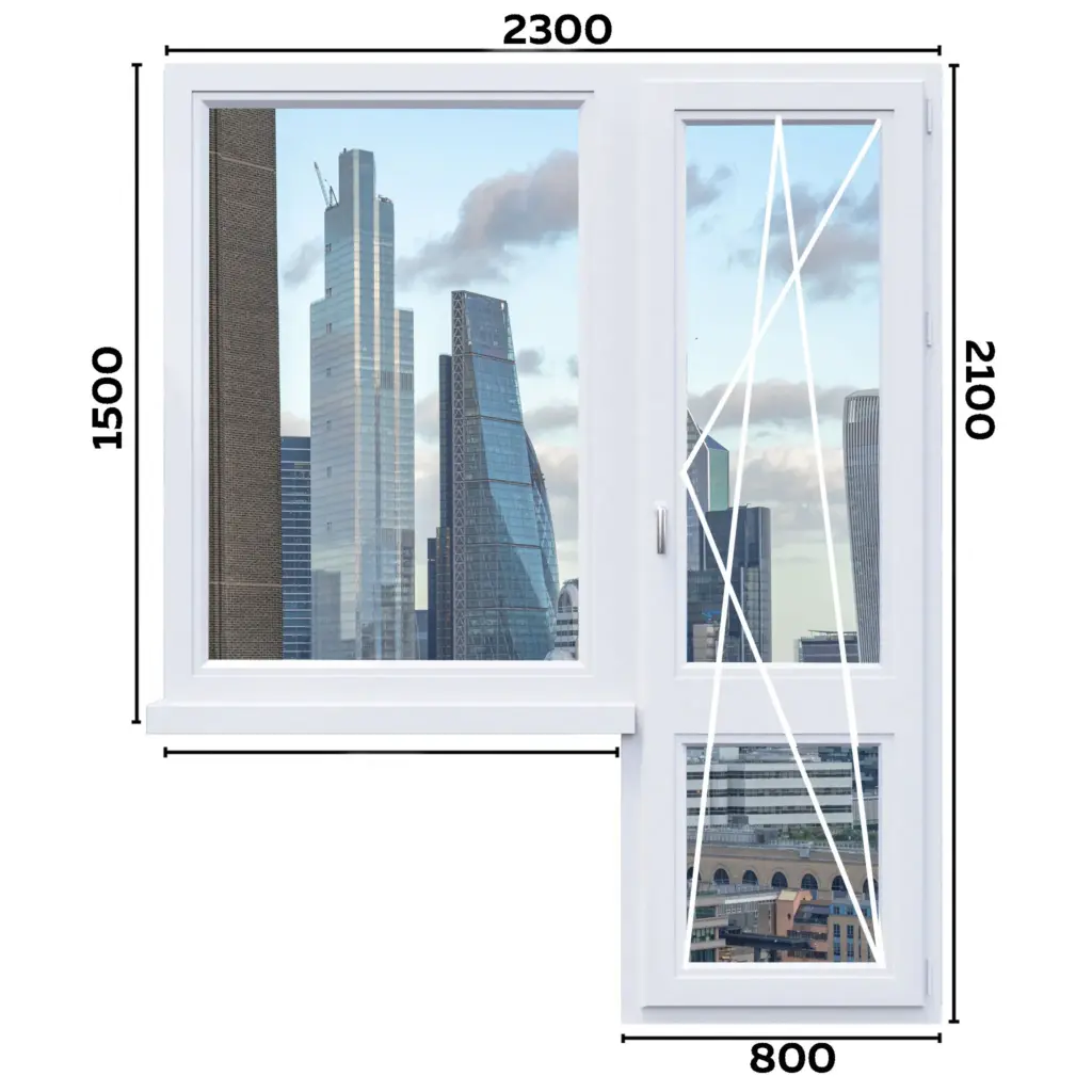 Балконный блок  2300 мм