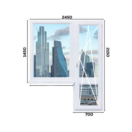 Балконный блок 2450 мм