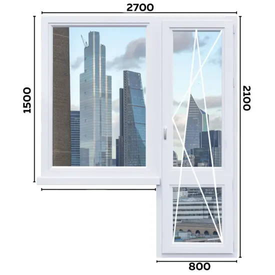 Балконный блок  2700 мм