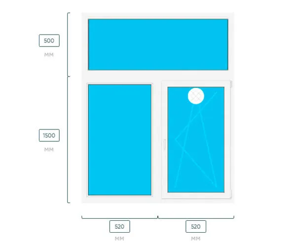 Окно 1040×2000 REHAU GRAZIO (Фурнитура ROTO NX), трехстворчатое, поворотно-откидное, правое