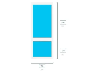 Окно 750×1620 REHAU GRAZIO (Фурнитура ROTO NX), двухстворчатое, глухое