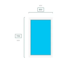 Окно 800×1700 IVAPER 70 (Фурнитура ROTO NX), одностворчатое, глухое